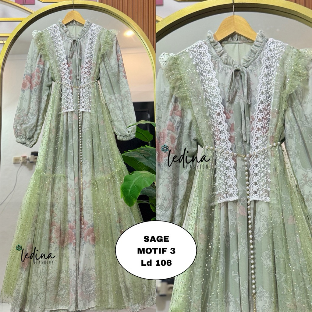 ALISHA DRESS BY LEDINA FASHION / GAMIS WANITA / GAMIS CERUTY / GAMIS TERBARU / GAMIS KONDANGAN / GAM