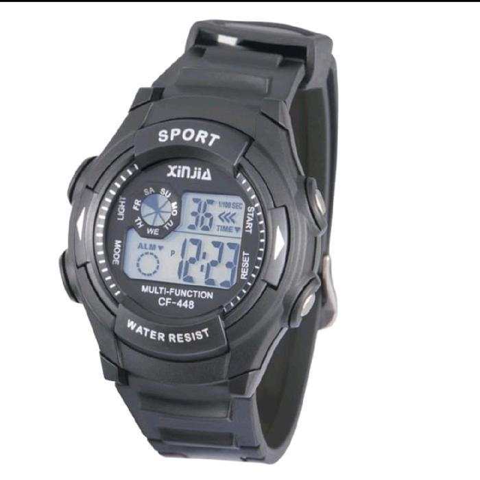 CF448 Xinjia Jam Tangan Anak Digital Strap Karet Waterproof Gratis Kotak - Hitam