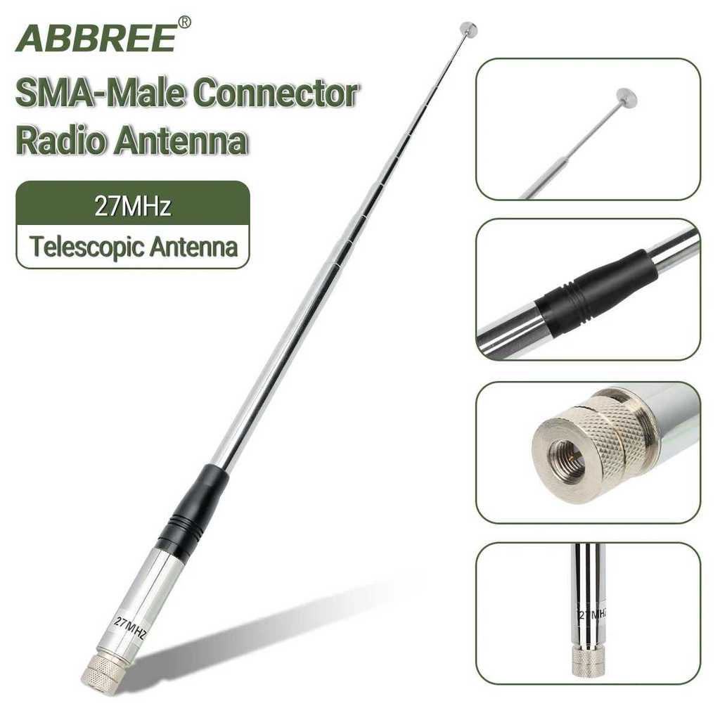 Antena Walkie Talkie Telescopic 27MHz 20W 1.3 Meter, Antena HT Panjang Jangkauan Jauh Sinyal Kuat - 