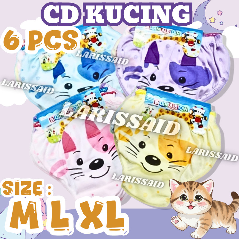 Celana Dalam Anak / Celana Dalam Anak Perempuan / Celana Dalam Anak Cewek Karakter Telinga Usia 1 - 