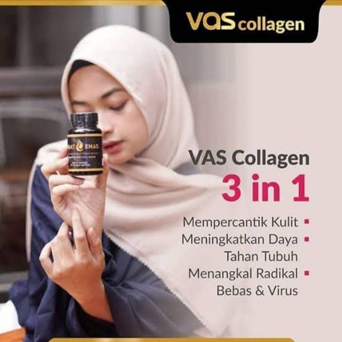PROMO VAS GAMAT EMAS COLLAGEN KAPSUL ORIGINAL 100% OFFICIAL PENCERAH PEMUTIH KULIT BADAN WAJAH BPOM