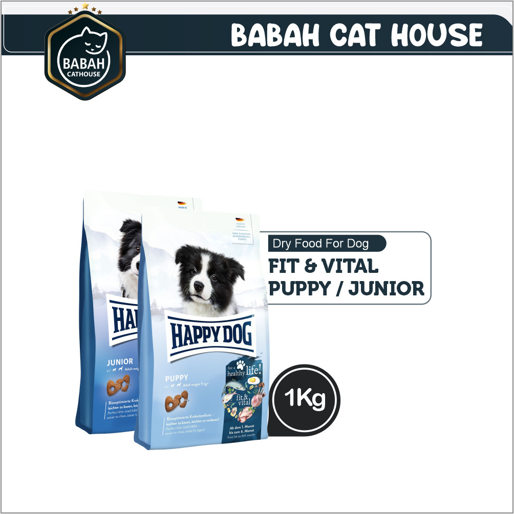 1kg HAPPY DOG FIT & VITAL PUPPY / JUNIOR dog food hc puppies medium breed rc golden labrador siberia