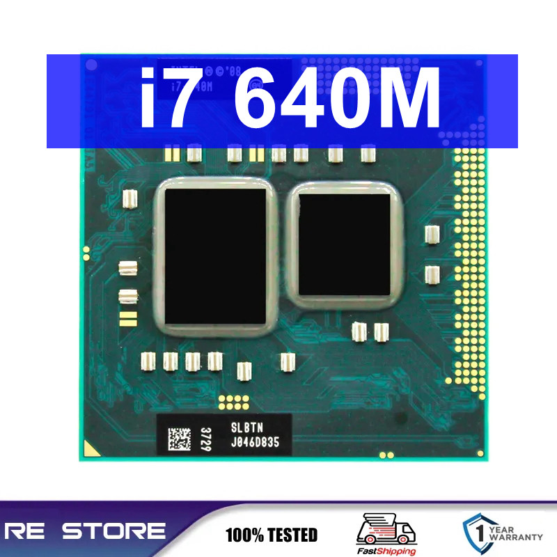 Intel Core i7 640M 28GHz 2Core 4M Laptop Processeur Socket G1  rPGA988A notebook CPU SLBTN