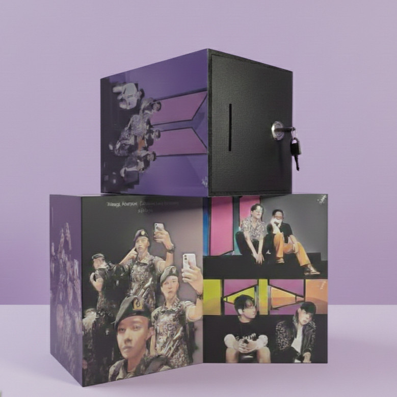 Promo Celengan BTS Ot7 Piggy Bank Tabungan Target Konser / Celengan Bts Custom Ukuran Jumbo15x20cm A