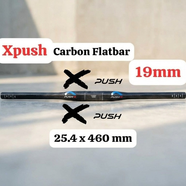 Xpush Carbon Handlebar 25.4 x 460mm 19mm Setang Stang Karbon Handle Sepeda Anak Pushbike Flatbar 19 