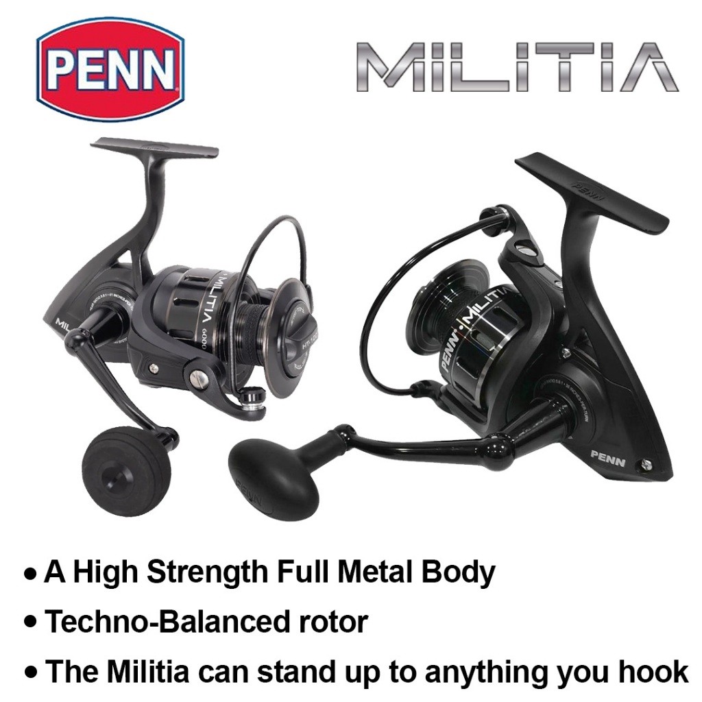 PENN Reel Pancing MILITIA 4000 - 8000 Original Spinning Reel Full Metal HT-100 Drag System