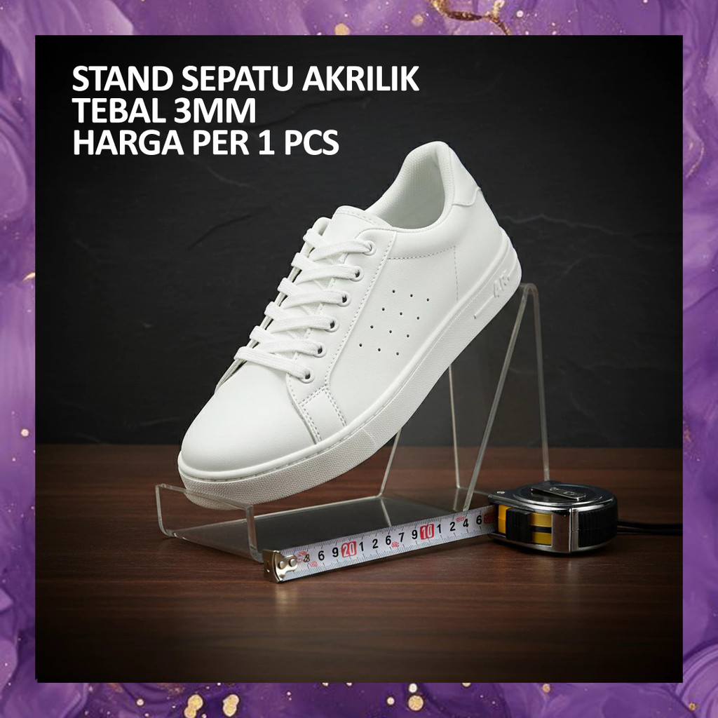 (SBA) Stand Sepatu Akrilik Display Rak Pajangan Sendal Heels Bening Transparan Acrylic Tas Dompet Ka