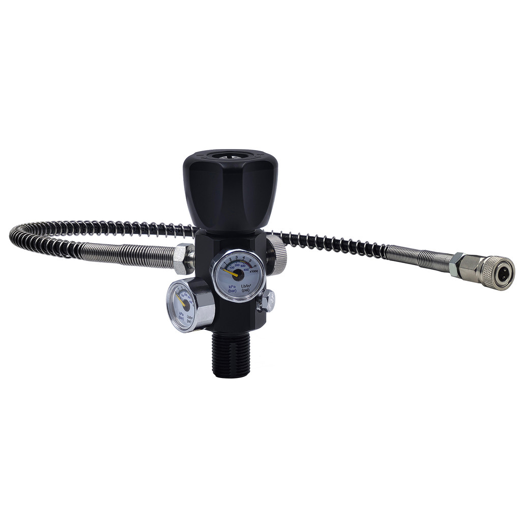 New DIN Valve Scuba Adapter with Gauge Tank Filling Station Refill for Air Tank Bottle Cylinder HPA 