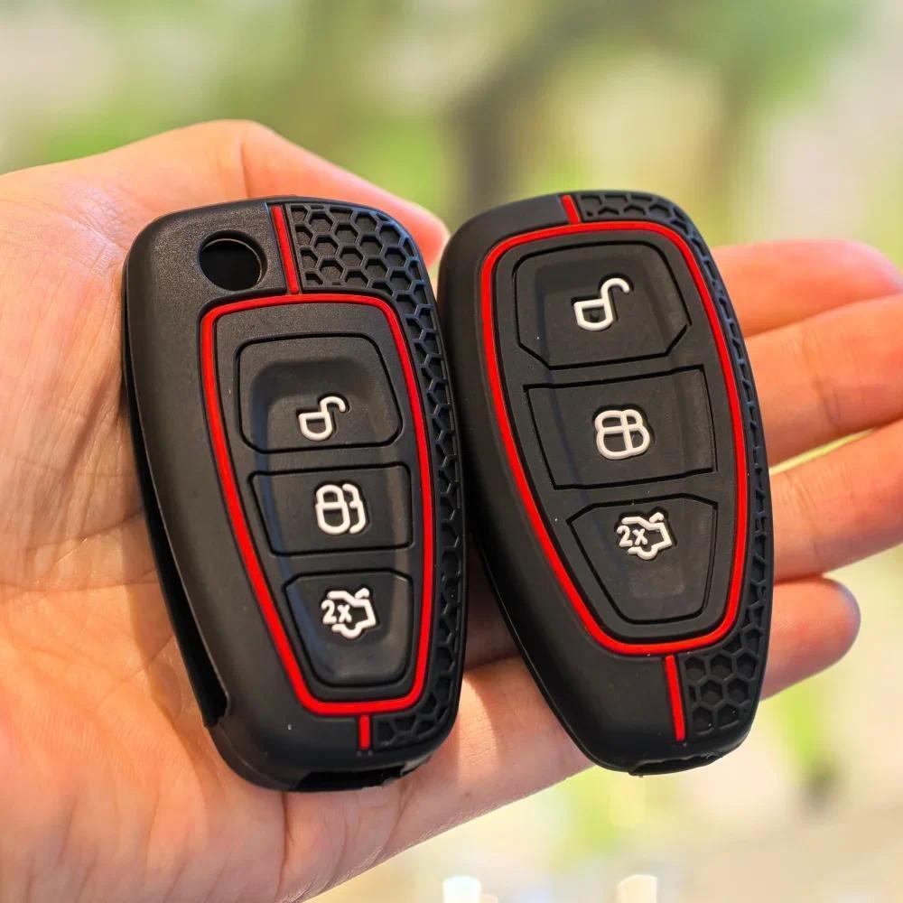 Car Key Pack for Ford ST Line Fiesta Focus Mondeo Ecosport Kuga Puma Edge Escape Metallic Silicone C