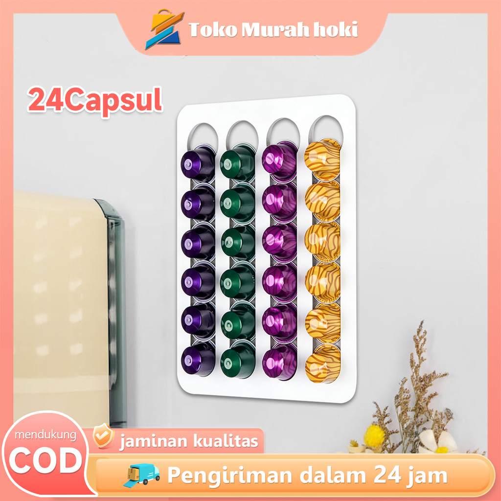 Coffee Capsule Holder 24 Capsule Rak Kapsul Kopi Minimalis Tempat Kapsul Kopi Dispenser Kopi Kapsul