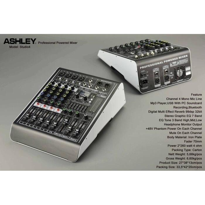Power Mixer Ashley New Studio4 Studio 4 Channel 520 watt TERBAIK