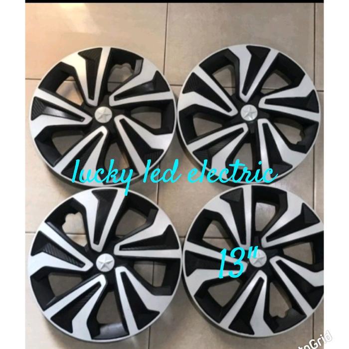 dop veleg cover velg dop velg mobil ring 13 atau diameter 13in silver hitam isi 4 pcs - -
