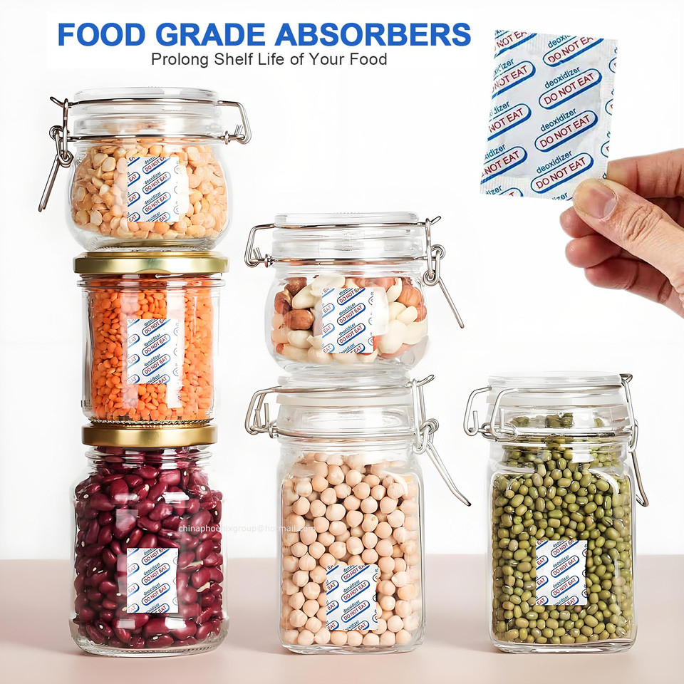 Food Grade Oxygen Absorber Packets Oxygen Saets 30CC-500CC Use For Food Storage Oxigen Absorb Deoxiz