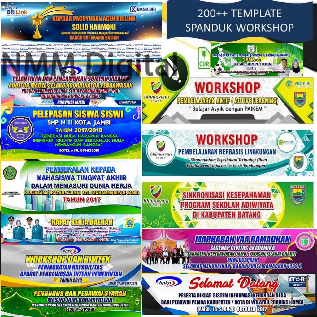 200+ DESAIN TEMPLATE BANNER SPANDUK (FORMAT CDR) SIAP PAKAI DAN SIAP EDIT / EDITABLE, MUDAH DIGUNAKA