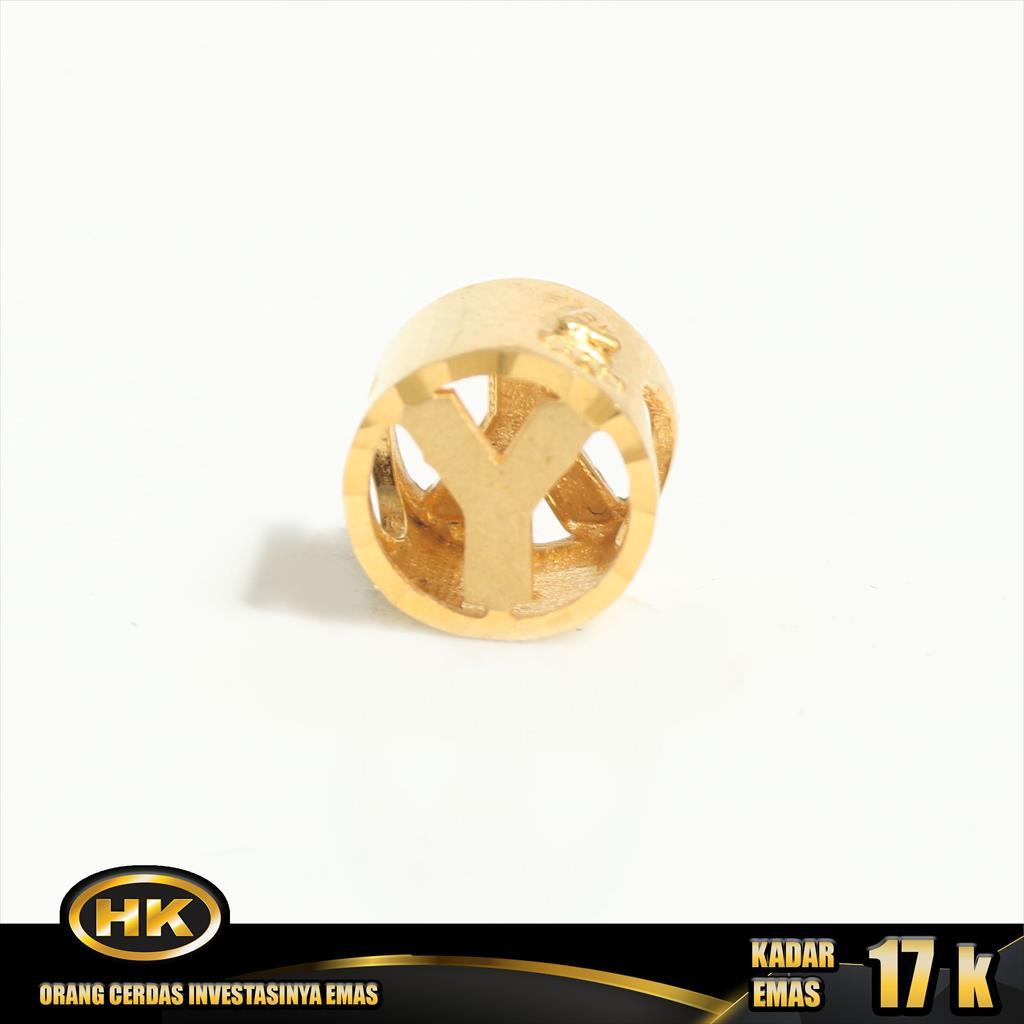 Liontin Emas 17K - HURUF Y -HKGOLD