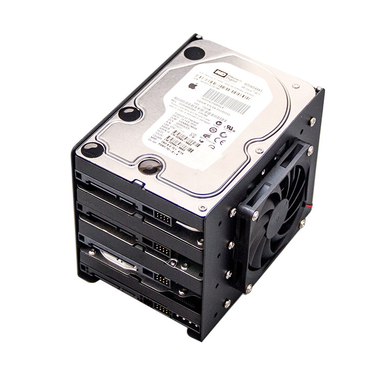 4Bay 3.5 In Hard Drive Rack Mount Kit for Computer Case Internal Expansion Bracket with Fan Cooling 