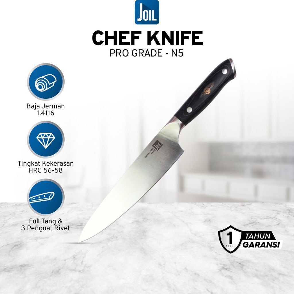 SWS Joil Pisau Dapur Chef Knife Germany Stainless Steel - N5