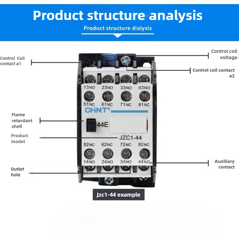 Chint JZC144 4NO4NC JZC153 5NO3NC Contact Relay  AC24V380V High Stability for Automation
