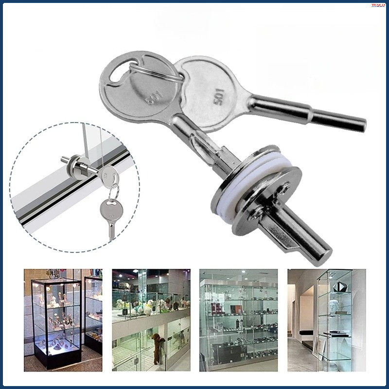 Kunci Bulat 25mm Untuk Pintu Kaca Geser Lemari Pajang Etalase Showcase Dan Kabinet Lemari Es