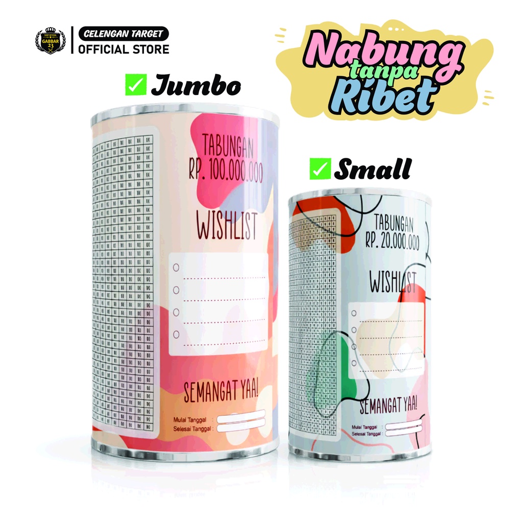 Celengan Target Viral 2 Small TERMURAH SEINDONESIA KOMPOSIT TABUNGAN KECIL PAPERTUBE CELENGAN KERTAS