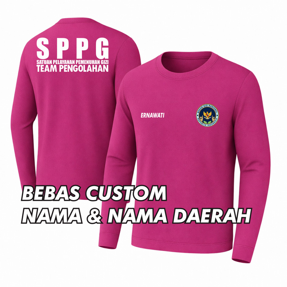YONA.ID KAOS SPPG WARNA RASBERRY - Kaos SPPG Resmi Program Makan Bergizi Gratis Nasional | Baju Kerj