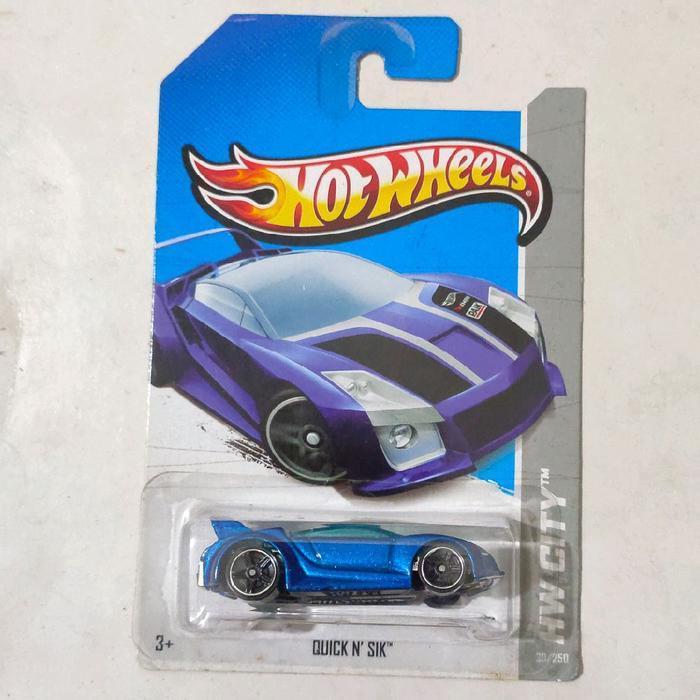 Mainan Hot Wheels Quick N Sik biru tua 2013 HW City rare
