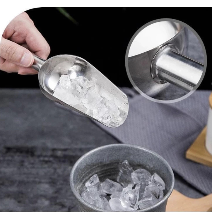 Skop Es Batu / Skop Es Batu Multifungsi / Sendok Skop Es Batu Stainless / Skop Es Batu Praktis