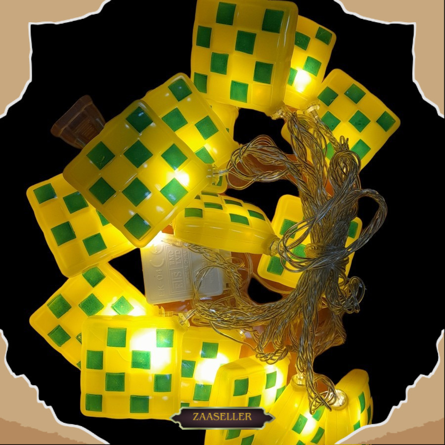 Lampu LED Hias Ketupat Dekorasi Lebaran / Ramadhan Premium Ketupat Lampu Tumblr ZZS