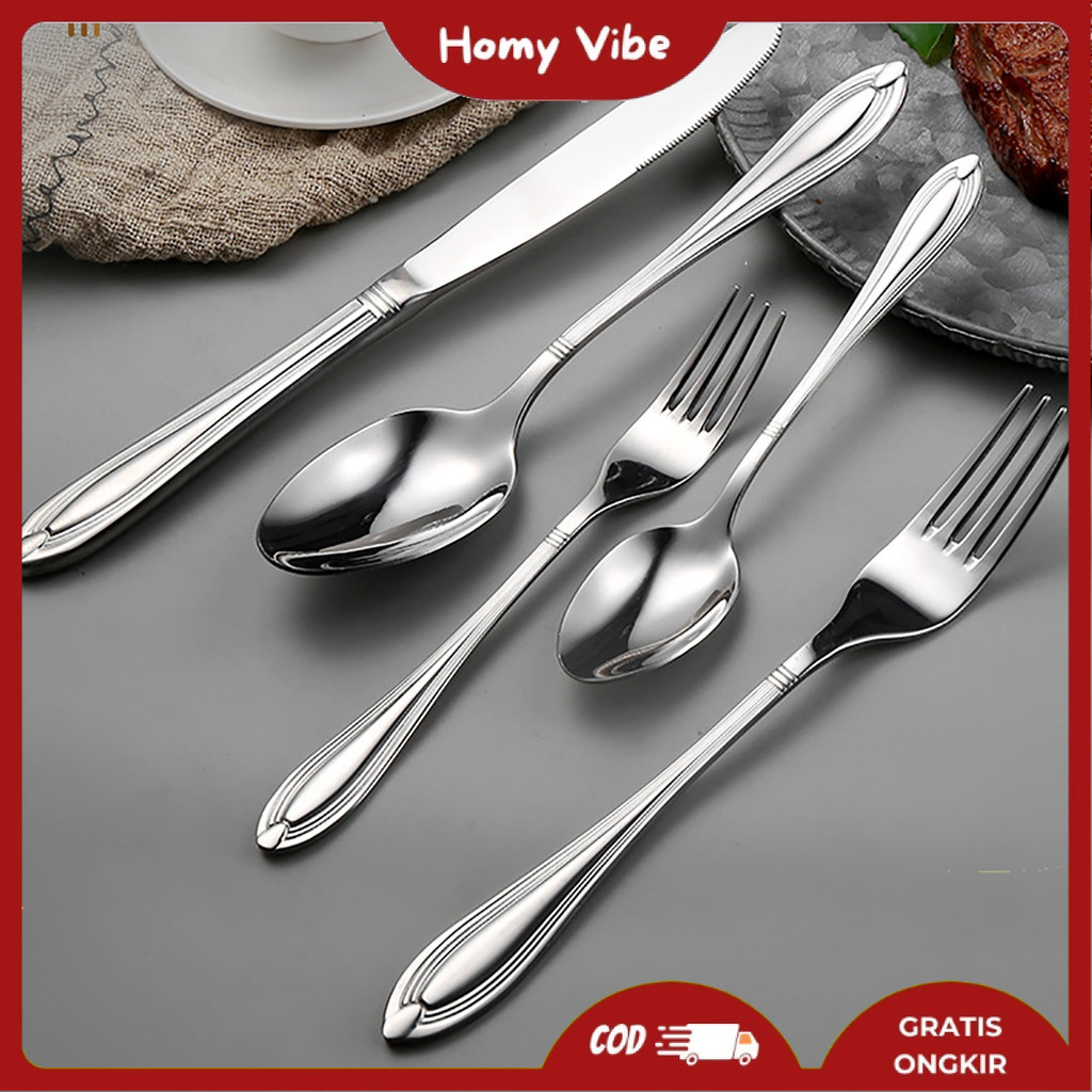 Sendok Stainless Steel / Sendok Makan Korea / Sendok Gold Emas / Sendok Garpu Stainless Steel Tebal 