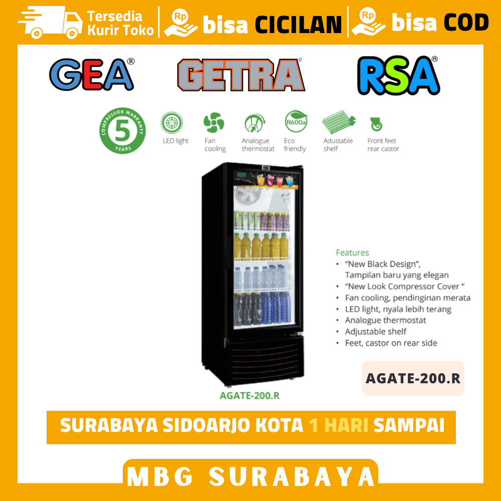 Showcase RSA AGATE-200.R Kulkas Pendingin Minuman 1 Pintu