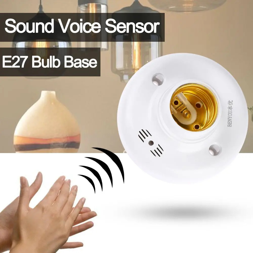 Fitting Lampu Sensor Suara E27 220V 40W Sound Control Otomatis Tepuk Tangan Hemat Listrik Light
