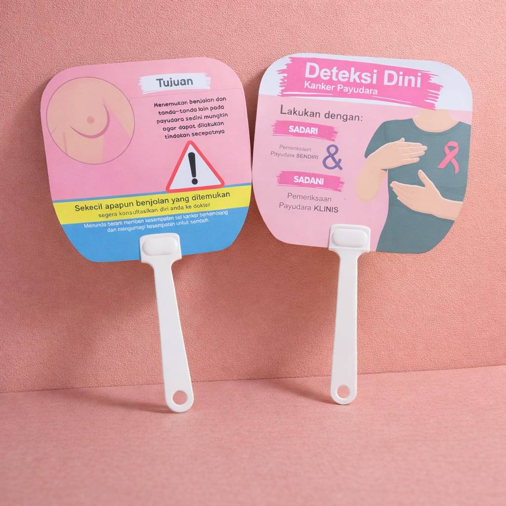 Kipas Deteksi Dini Kangker Payudara - Kipas Souvenir Kesehatan - Penyakit Kangker Payudara