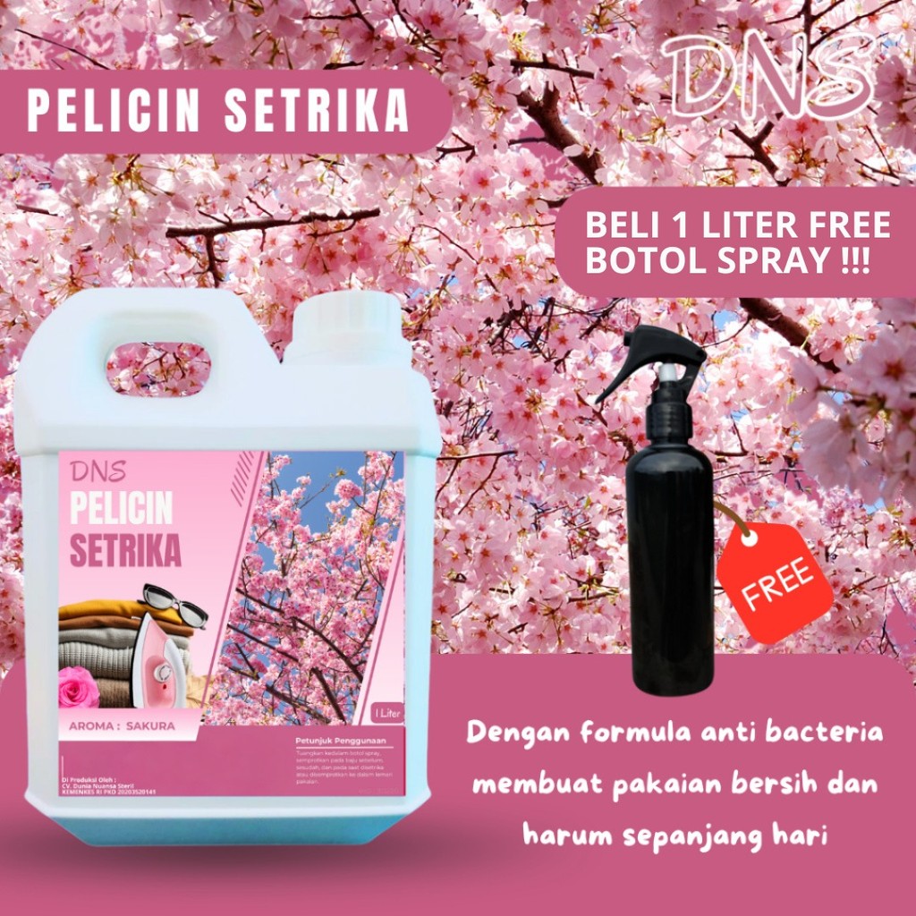 Beli 1 Free  Spray DNS Pelicin Setrika Pakaian Laundry 1L - Aroma Sakura