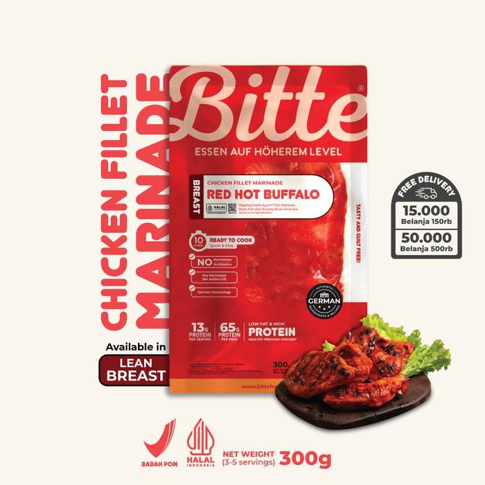 Red Hot Buffalo Chicken Fillet Marinade 300g - Bitte Food / Ayam Filet Marinasi Healthy Ready To Coo