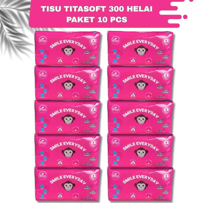 LifeCare Shop ( 10 pcs ) Tisu Wajah Tisu Bayi Tisu Facial TitaSoft 300helai 2 Ply - Paket 10 Pcs - W