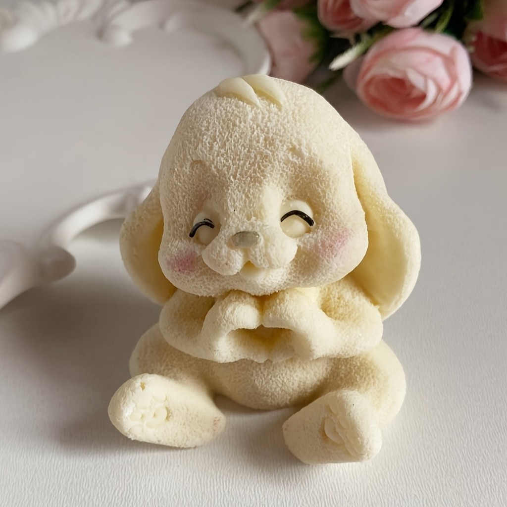 1pc Adorable Rabbit Mold | Resin Silicone Mold with Expressive Eyes and Fluffy Ears, Suitable for Ca