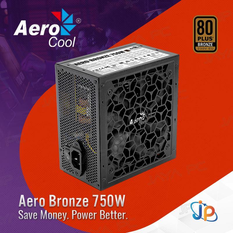 Aerocool Aero Bronze 750W ATX 3.1 PSU - Power Supply 750 Watt 80+ Bronze