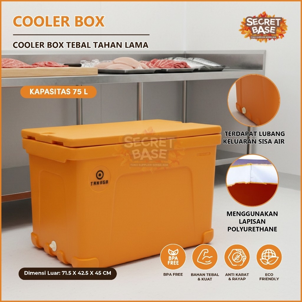COOLER BOX 75L - Container Box / Termos Es Kotak / Ice Box / Tempat Es Batu / Daging / Ikan