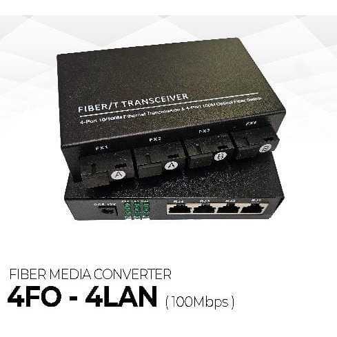 Htb Media Converter 4FO 4LAN Converter 100mbps 4 Port Fiber Optic 4 Port LAN 4 FO 4 LAN 4FO 4LAN htb