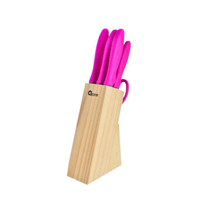 Oxone OX961 Knife Set with Scissors - Pink