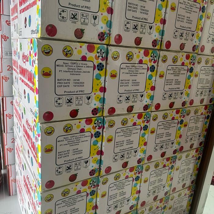 GUMMY BALL SOFT CANDY ASSORTED FLAVOUR 120 pcs Permen Terlaris