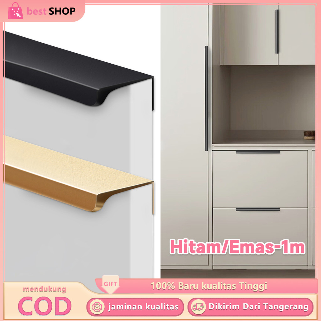 100Cm Handle Pintu Lemari Invisible Gagang Minimalis Aluminium Modern Untuk Lemari