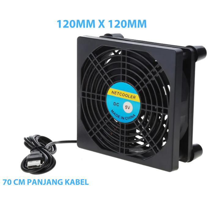 Kipas Pendingin 12x12cm FAN DC 5V USB untuk WIFI ROUTER , STB , TV BOX , Android TV, modem