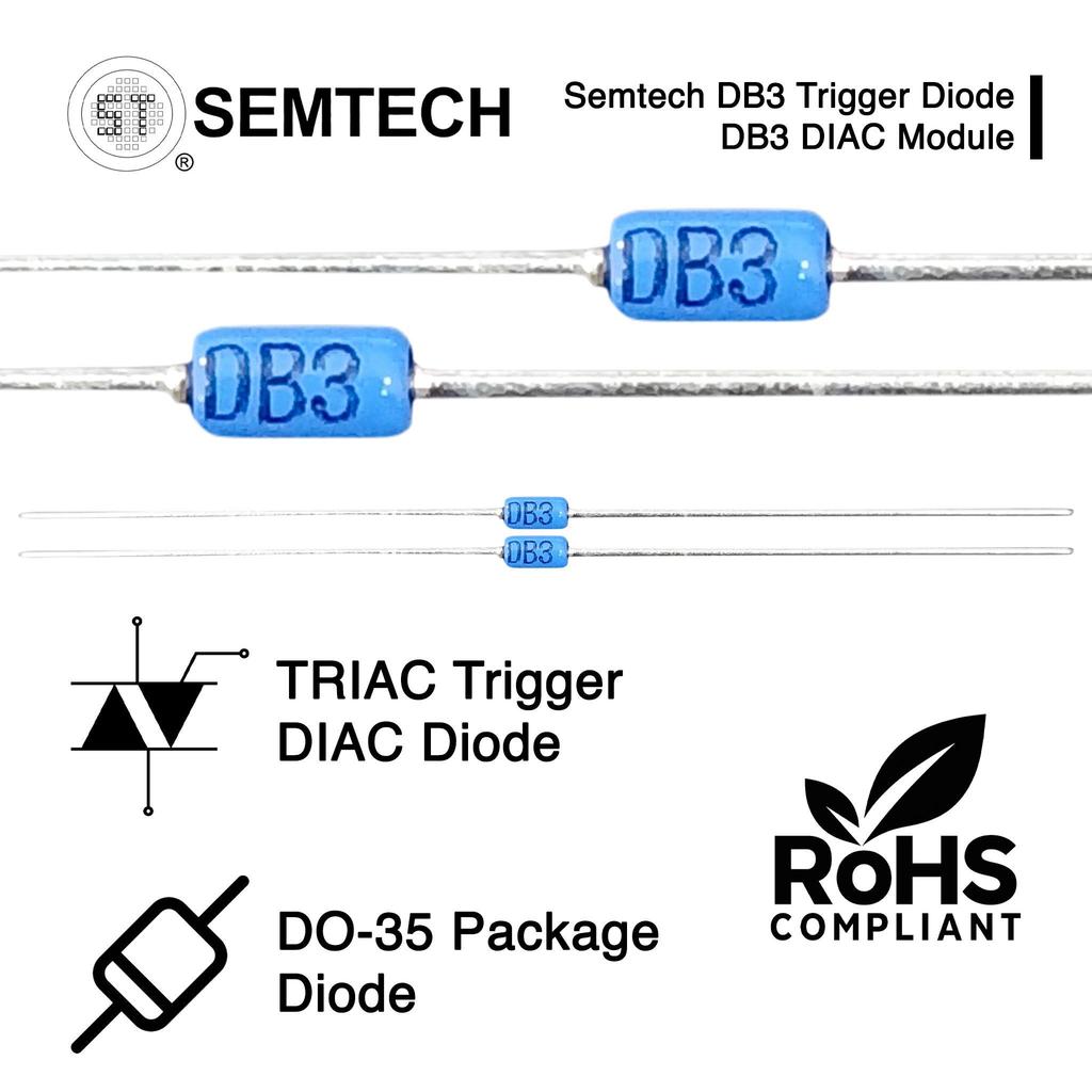 SEMTECH DB3 DIAC Trigger Diode DO-35 TRIAC Trigger Dimmer Motor Speed Controller Original High Quali