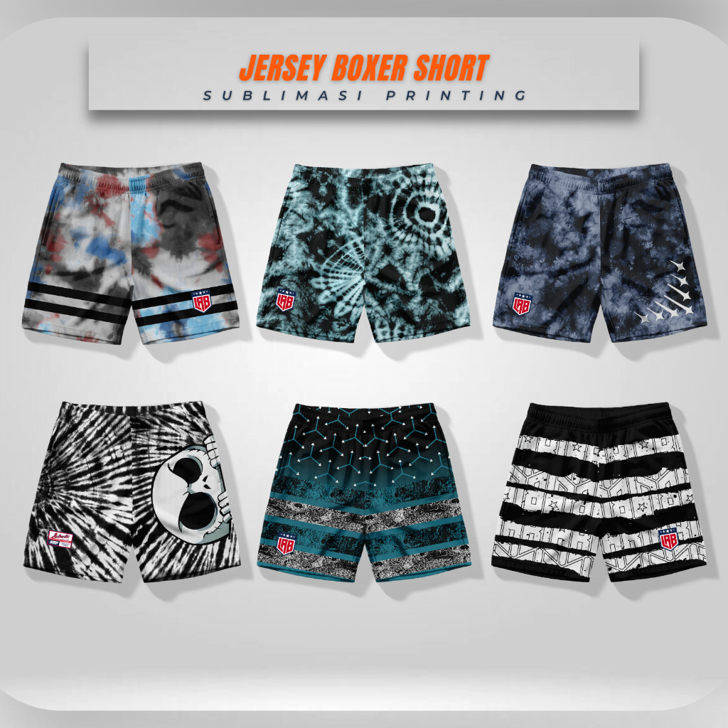 GCB09 - Boxer jersey pria wanita XXL | Celana pendek printing sublim | Celana dalam kolor jumbo