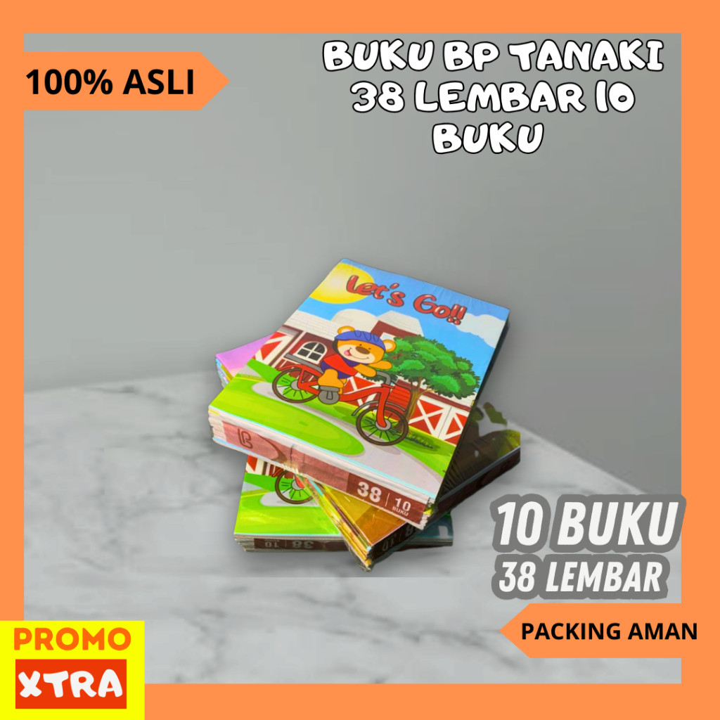Buku Tulis BP Tanaki 38 Lembar Isi 10 Buku Original 100% Murah Sekolah Promo XTRA | TEMA RANDOM | BP