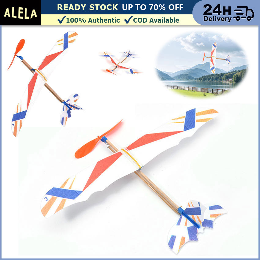 Mainan Kit Pesawat Lempar Tenaga Karet Airplane Rubber Band Powered