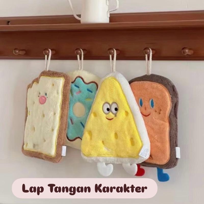 Lap Tangan Cake Roti Keju Donat Gantung Karakter Kartun Lucu Tebal Lembut Serap Air Cepat Kering Hig