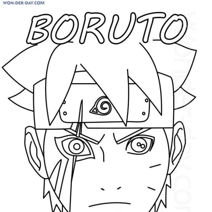 10 LEMBAR kertas mewarnai, GAMBAR MEWARNAI tema NARUTO -BORUTO