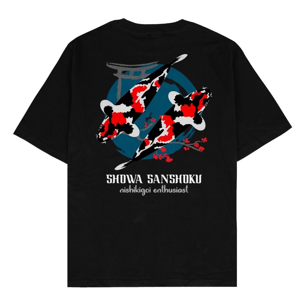 Kaos Baju Distro Koi Showa Sanshoku Japan Nishikigoi Enthusiast Tshirt Pecinta Ikan Koi Hias Pakaian